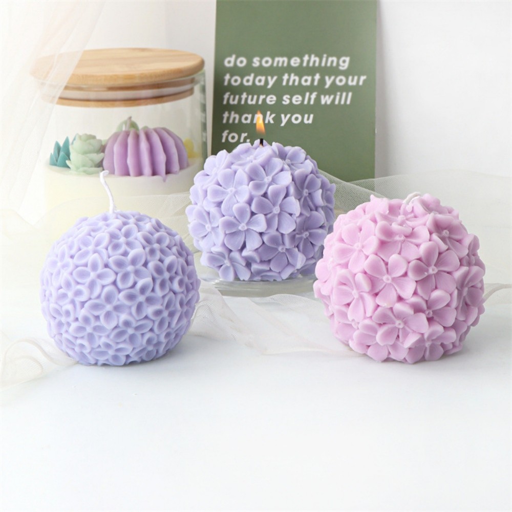 

Flower Ball Silicone Candle Molds Aromatherapy Crafts Candles Spherical Flower Relief Resin Mold for Handmade Wedding Decor Gift