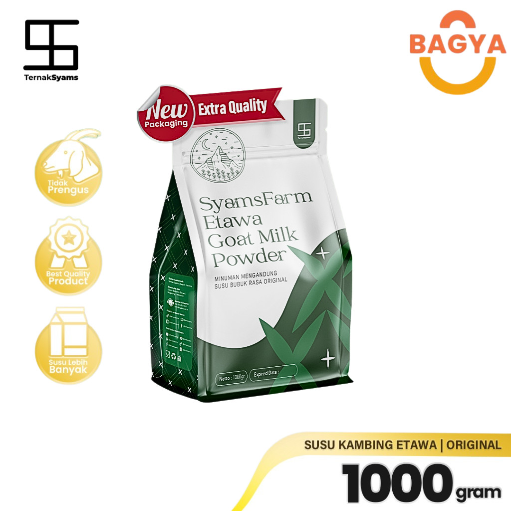 

Ternak Syams Susu Kambing Etawa Bubuk 1 Kg Rasa Original Goat Milk Powder Drink