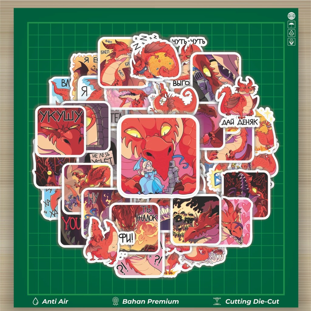 

HOT 50 PCS STIKER Stiker Funny Karakter Zlobya The Dragon Stiker Fashion Cars Decal Dingin Kartu Album Custom Vinyl Anti Air- Sticker Aesthetic Buku Journal Koper Casing HP Tablet Laptop Helm Motor Botol Minum