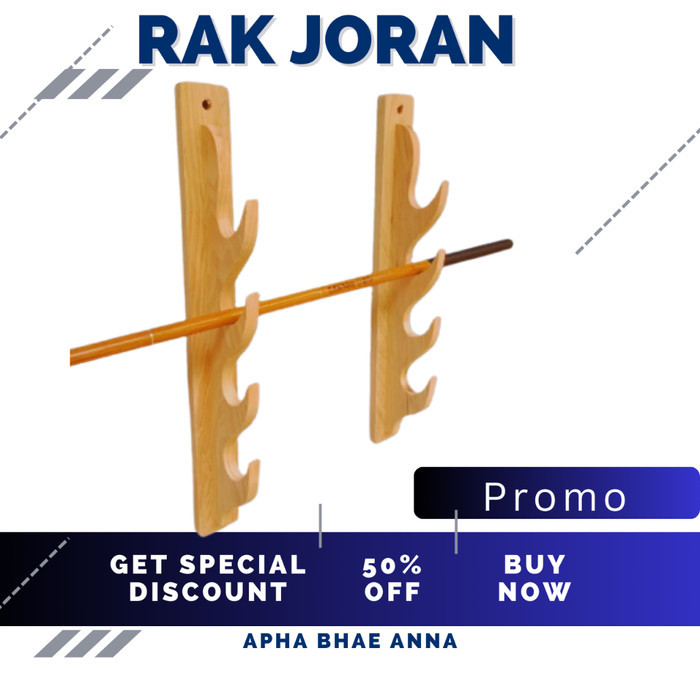 Rak Joran Pancing Tegek Tempel Dinding Model Ombak / Rak Pancing Kayu Tempat Dudukan Tegek