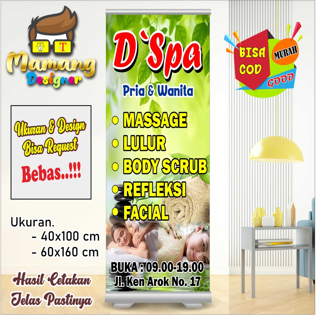 Cetak Backdrop Spanduk Jasa Pijat dan Bekam Bisa Ubah