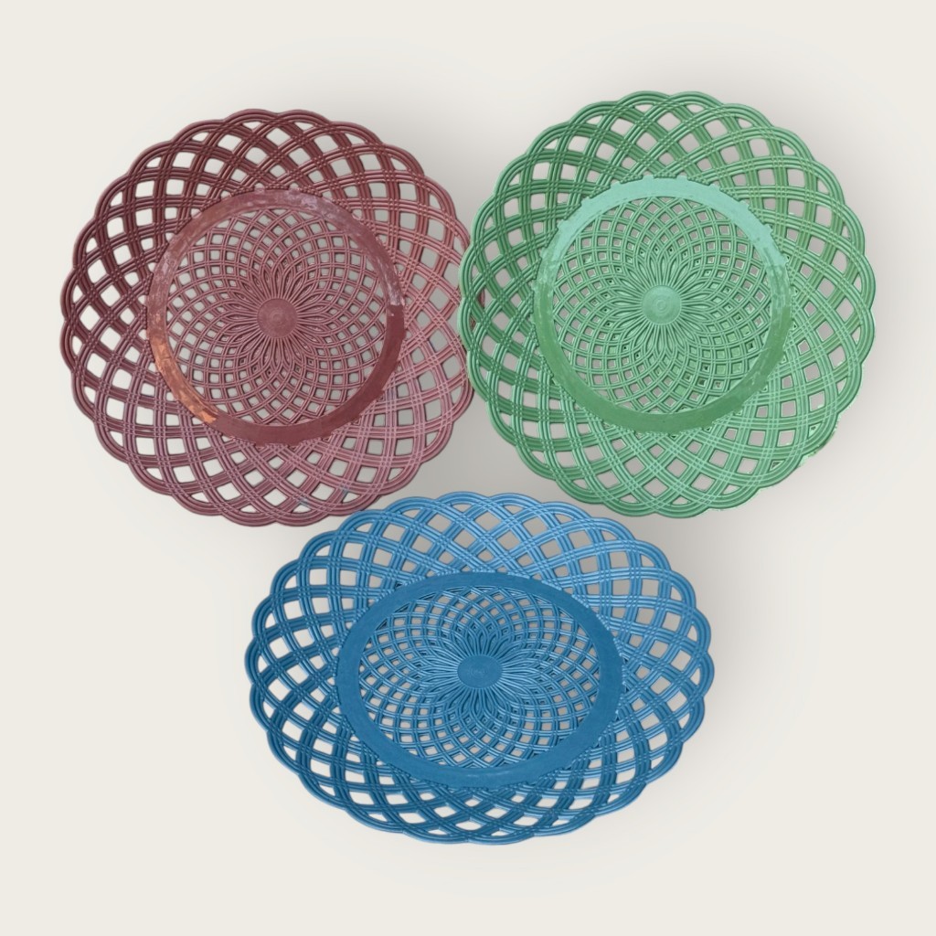 PIRING ROTAN PLASTIK LUSINAN - PIRING BUAH | PIRING PECEL SERBAGUNA DIAMETER 22 CM BTS