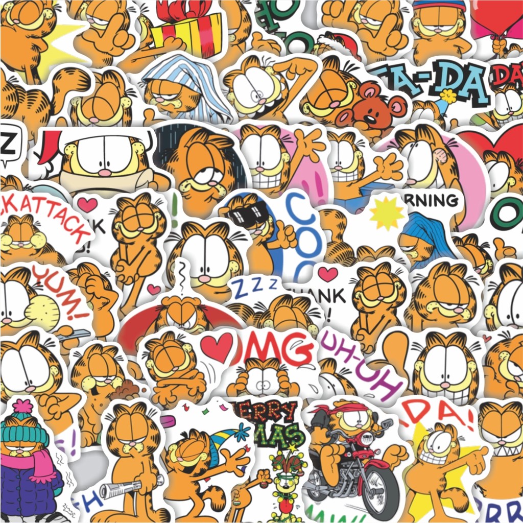 

Stiker Cutting Pack Stiker Kartun Garfield Kucing Isi 100Pcs Series Aesthetic Lucu Keren Untuk Koper Bahan Vynil