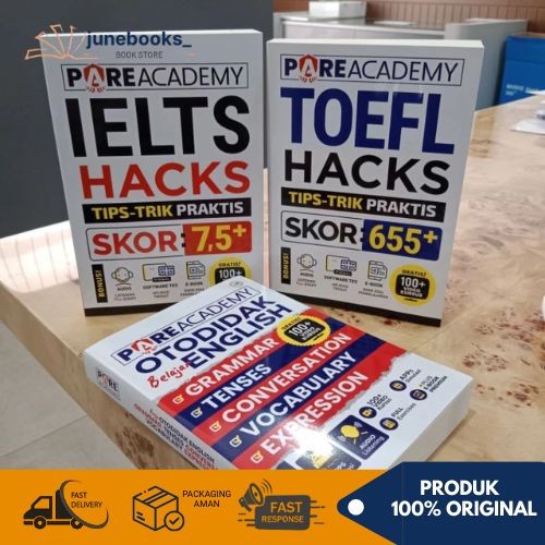 Buku Bahasa Inggris - Otodidak Belajar English, TOEFL Hacks, TOEIC Hacks - Pare Academy (FE)