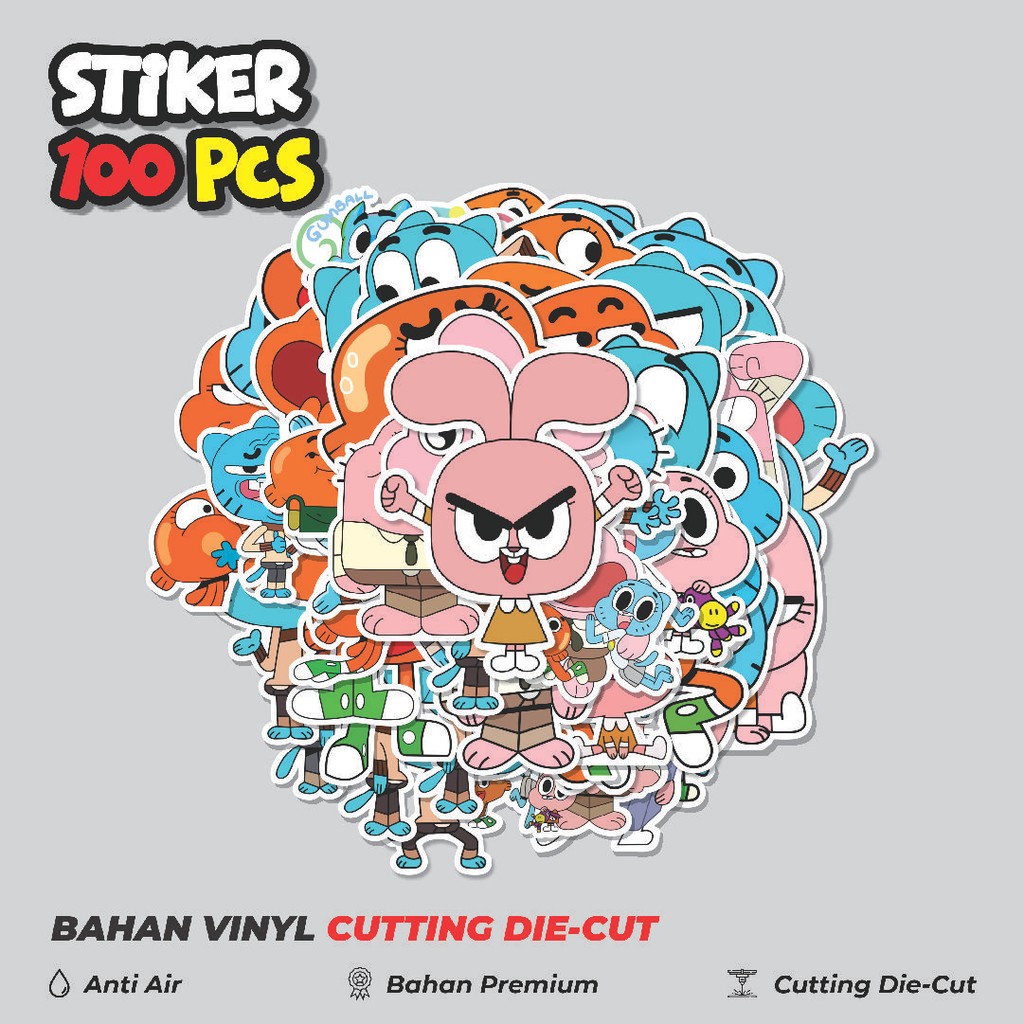 

Terbaru! 50 pcs Stiker Kartun The Amazing World Of Gumball Dekorasi Lucu Kreatif untuk Notebook, Skateboard, HP