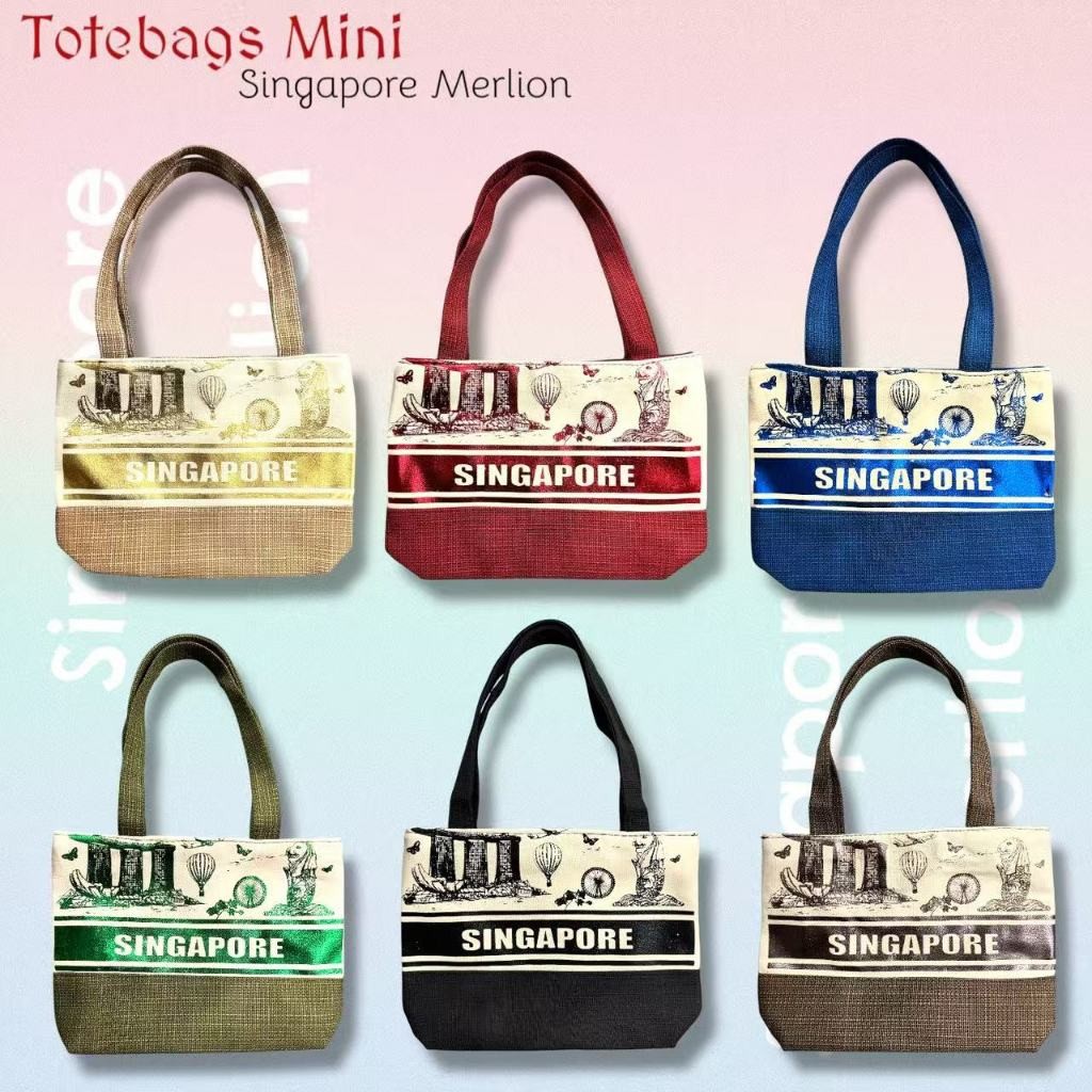Souvenir Tas ToteBags Mini Singapore Merlion Kanvas