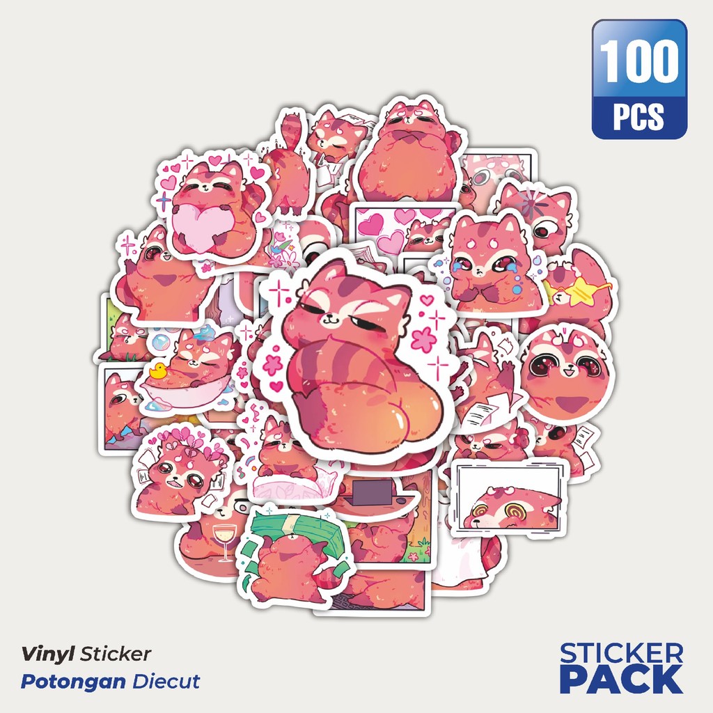 

Stiker Vinyl Stiker Kartun Cuty Worky Waterproof Aesthetic- Untuk Laptop, Motor, dan Helm - Paper Stationery Pack