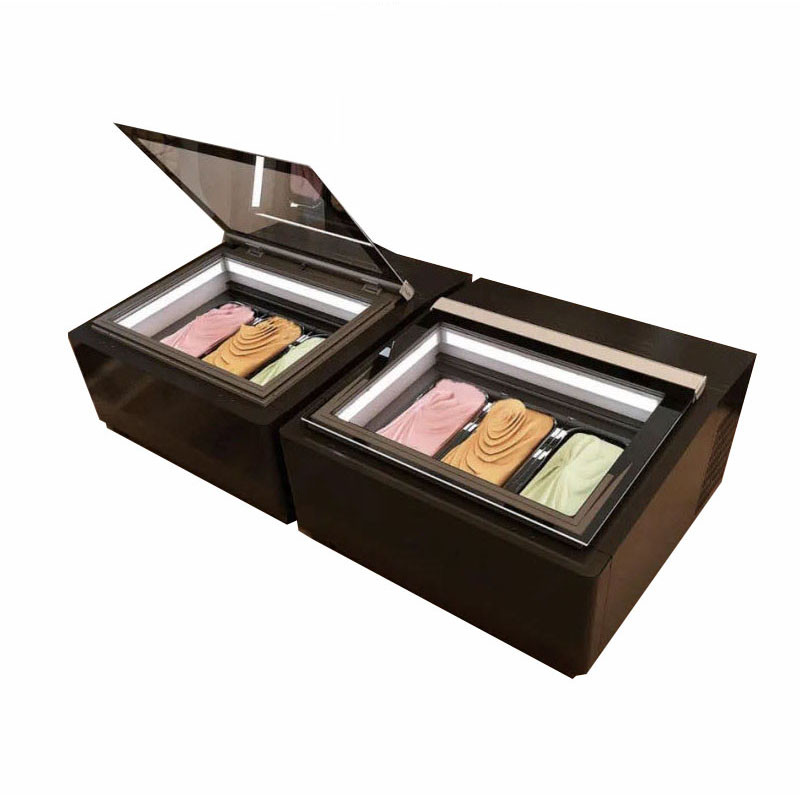 110/220V Desktop Ice Cream Showcase Ice Cream Freezer Display Counter Type Gelato Display Freezing M