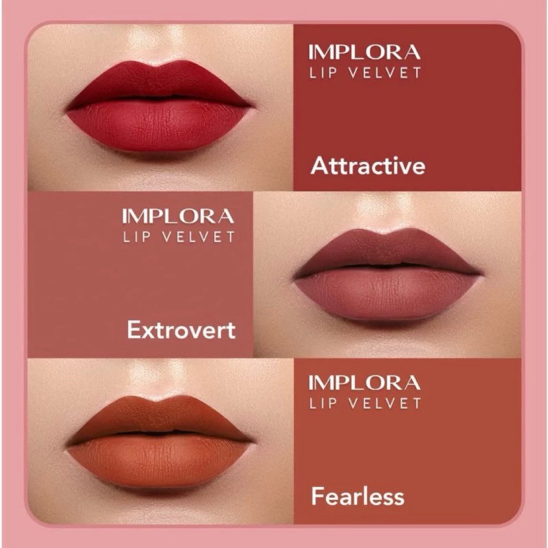 IMPLORA Lip Velvet Attractive Fearless Honest Serenity Lips Cream 6 Shades Original