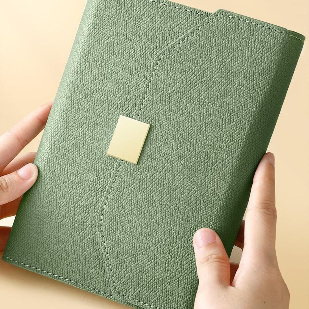 

Journal Agenda Planner A5A6 Magnetic Buckle Three Fold Notebook Loose-leaf Notebook Office Supplies Leather Cover Notebook