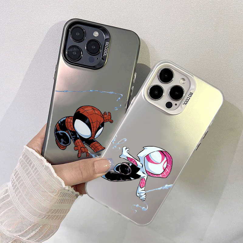 ✨Hadiah Couple✨Casing Couple iPhone All Type SpiderMan SoftCase Lucu untuk iPhone 16 13 11 15 pro xs
