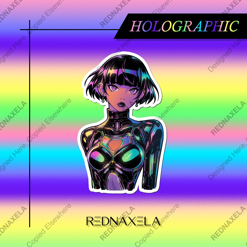 

Stiker Vinyl Hologram Cyberpunk Holographic Tech Suit Decorative Stickers