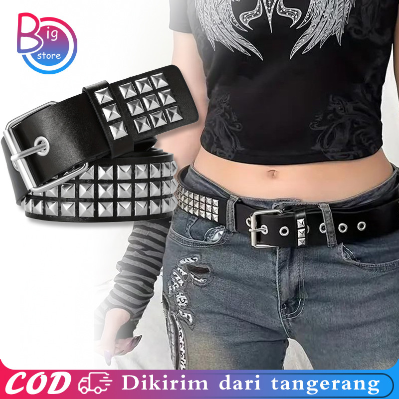 Sabuk Punk Punk Sabuk Wanita Vintage Gesper Vintage Hot Girl Sabuk Fashion Berongga Rivet Belt Gespe