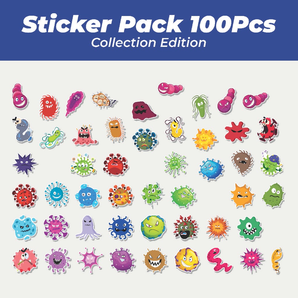 

Hot Stiker Virus - virus Mix Lucu Anti Air Stikers Berperekat Waterproof Sticker Decal Buat Motor Helm Buku Journal Koper Casing HP Laptop Botol Minum