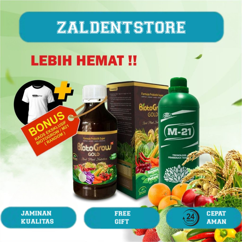 BiotoGrow + M21 Decomposer | Paket Duo Ampuh M21 Decomposer + BiotoGrow | Pupuk | Pertanian