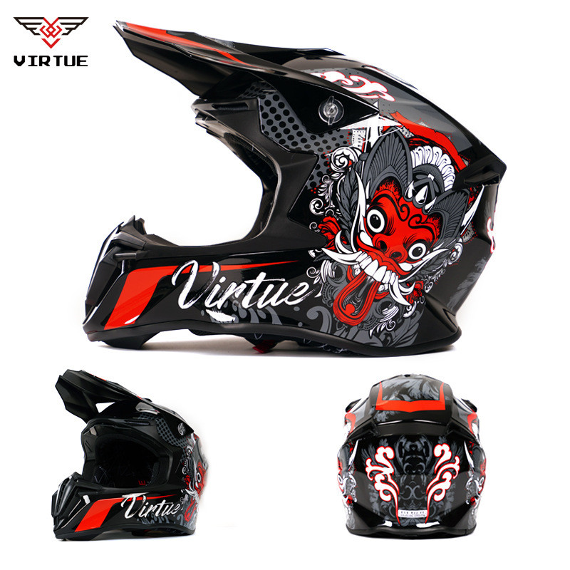 Helm Sepeda Motor Virtue Helm Balap Motocross Gunung Helm Off-Road Helm Balap Keren Helm Kart Downhi
