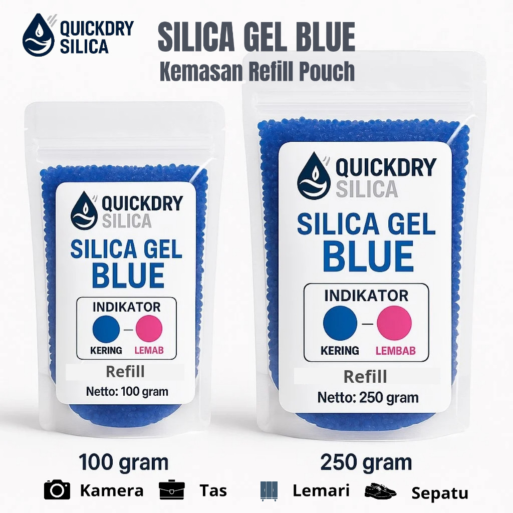 SILICA GEL BLUE REFILL CURAH + Indikator Warna / Silica Gel Blue Kamera / Silika Gel Tas dan Sepatu