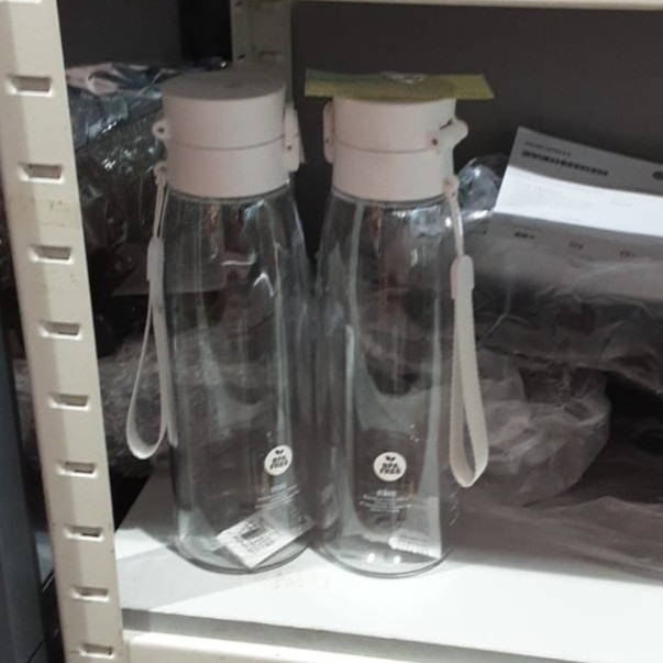 Tokosiap ORIGINAL Ataru 1 Liter Botol Minum Tritan Dengan Strap simpel anak kantor / Hitam abu putih