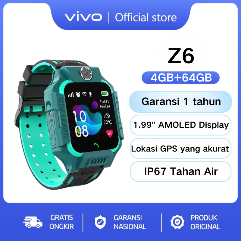 VIVO Smartwatch Jam tangan anak untuk telepon-Gps Digital Waterproof Kids Anti Air IP67