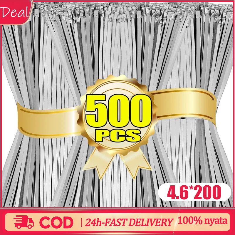 

{500 Pcs }Kabel Ties Stainless Tali Besi Anti Karat 304 / Cable Ties ikat besi Kabel Tis Steel Metal Tie lock / Klem Pengikat Pipa Knalpot