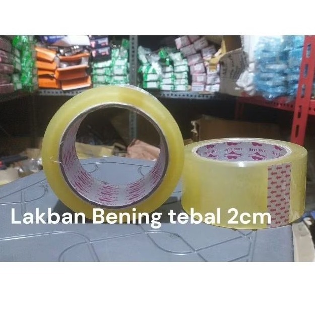 

Lakban Bening 2 in Tebal 2cm/ Lakban Bening 110Yard Super Tebal