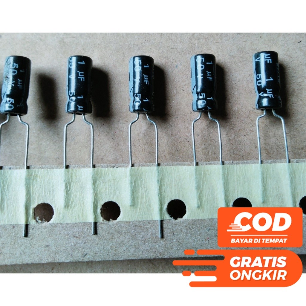 (50 PCS ) ELCO ELKO 1UF 1 UF 50V 50 VOLT ORIGINAL ASLI
