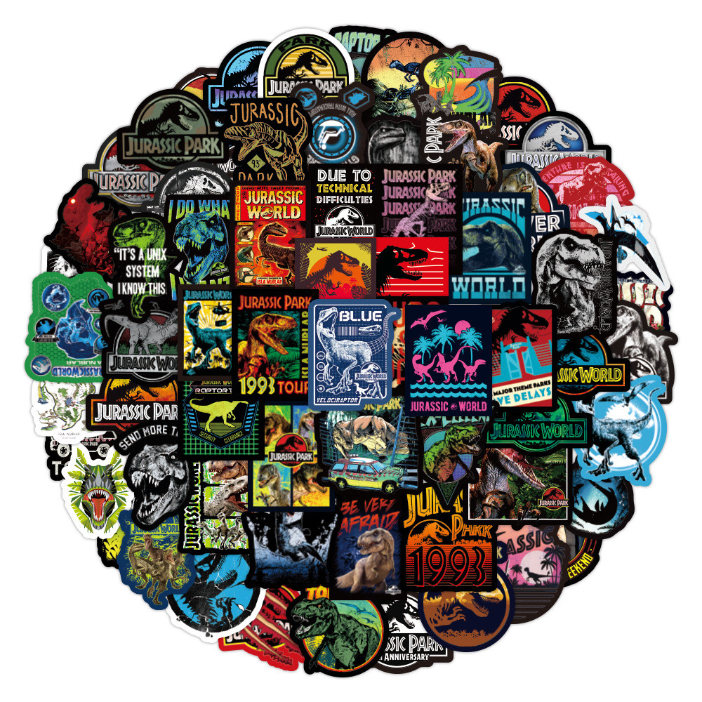 

50/75PCS/Pack Jurassic Park Dinosaur Animals Graffiti Stickers For Furniture DIY Chair Toy Car Trunk Computer Motorcycle