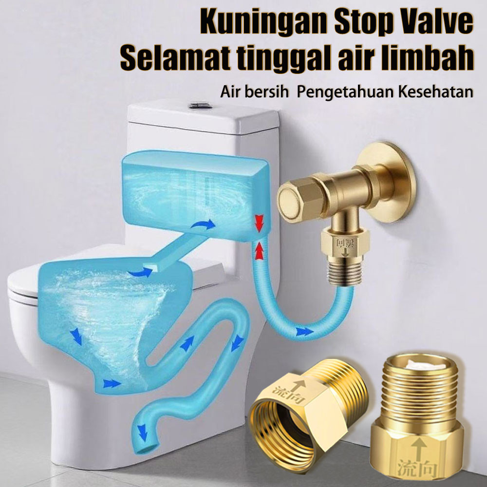 Wastafel Kuningan Satu Arah Tanpa Stop Air Flow Valve Check Katup