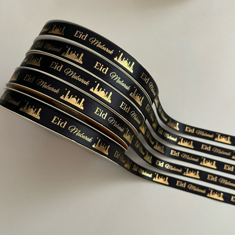 

(PER 5 METER) Pita Lebaran 1,2 dan 1,5CM Idul Fitri Pita Eid Mubarak Pita Lebaran Premium