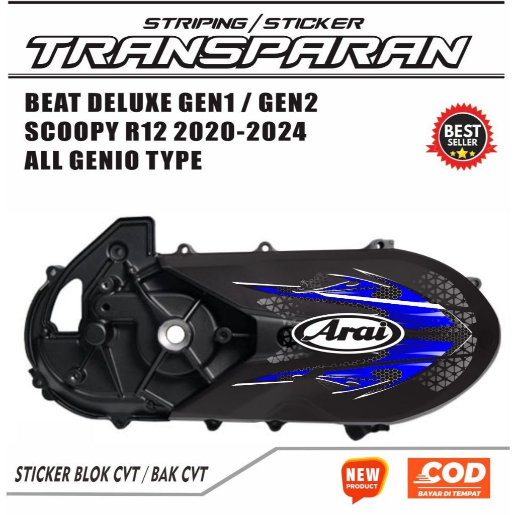 STIKER TRANSPARAN UV VARIASI CVT SCOOPY / CVT BEAT DELUXE / CVT GENIO STIKER MOTOR