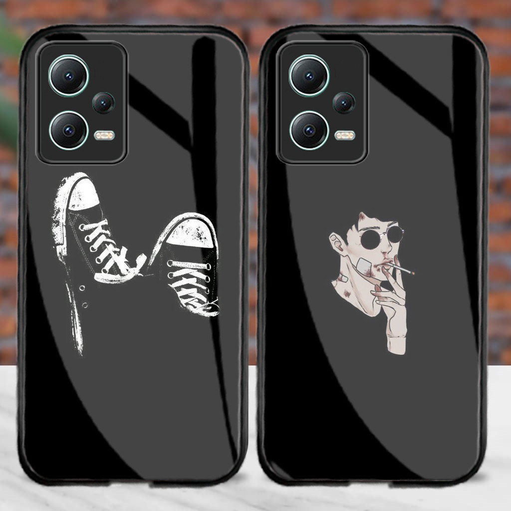 Softcase Glass Kaca Xiaomi Redmi Note 12 Redmi Note 12 Pro [M162] Case Redmi Note 12 Redmi Note 12 P