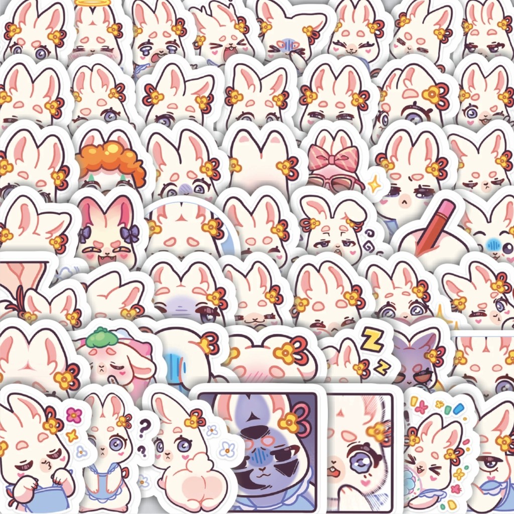 

Stiker Cutting Pack Stiker Funny Character Asya The Rabbit Bunny Isi 100Pcs Series Aesthetic Lucu Keren Untuk Koper Bahan Vynil