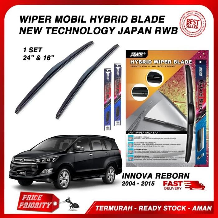 Wiper Mobil Innova Reborn Karet Wiper Zenix Frameless Hybrid Blade RWB - Innova Barong
