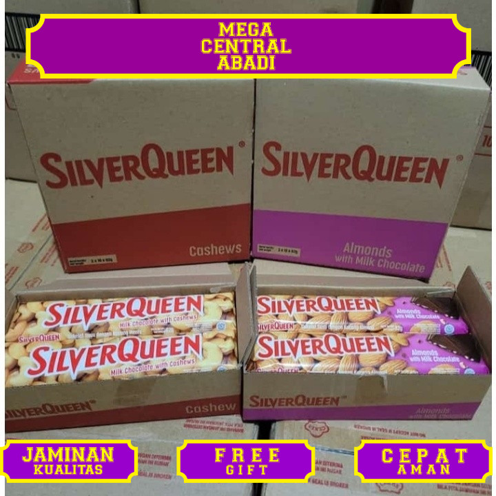 

PROMO Silverqueen Mede/Almond 55/ 58 gram 1 box (isi 10 pcs)
