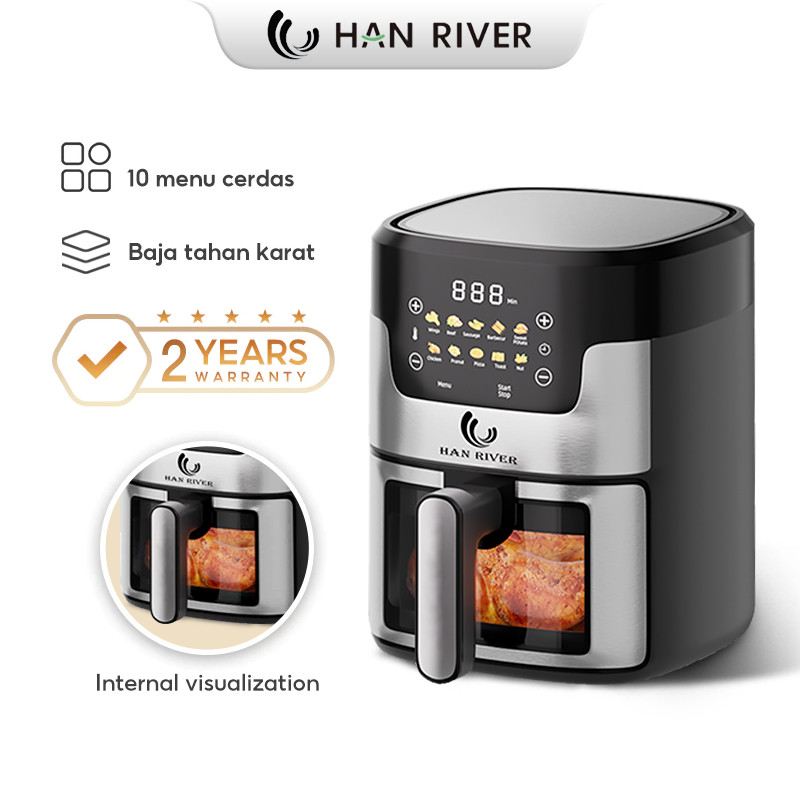 HAN RIVER Air Fryer 8L air fryer multifungsi 650W Air Frayer low watt