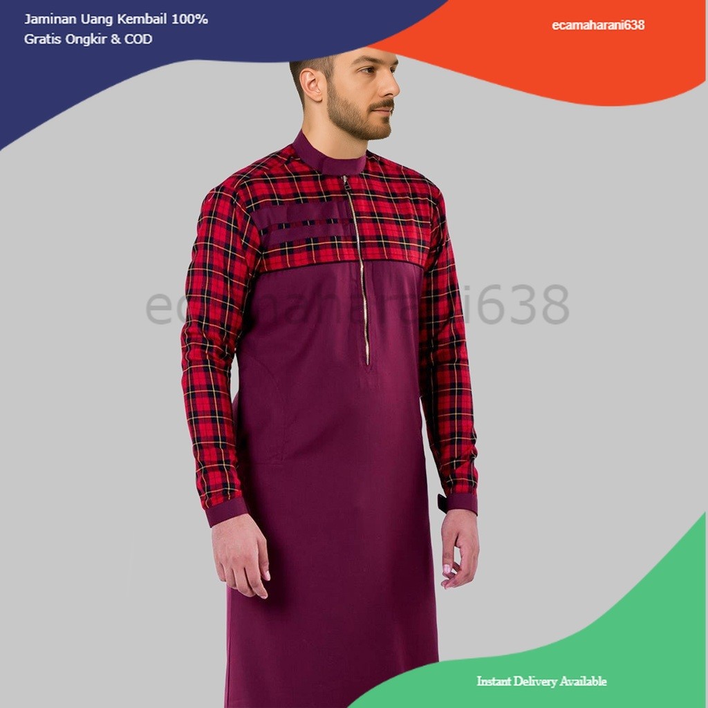 Jubah Pria Toyobo Thobe Jubah Gamis Pria MUslim Az-Zuhair Baju Muslim Pria Jubah Pria Thobe Toyobo P