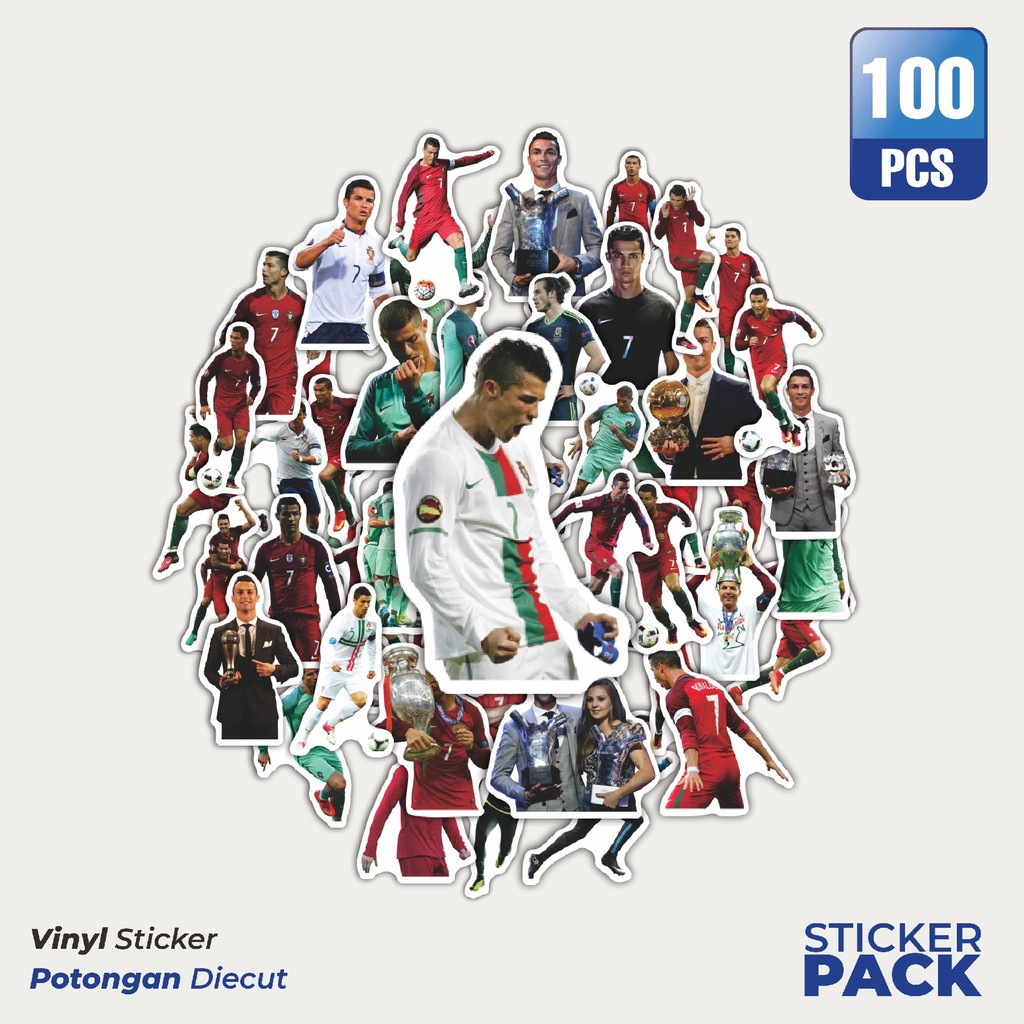 

Stiker Vinyl Stiker CR7 Portugal V1 Waterproof Aesthetic- Untuk Laptop, Motor, dan Helm - Paper Stationery Pack