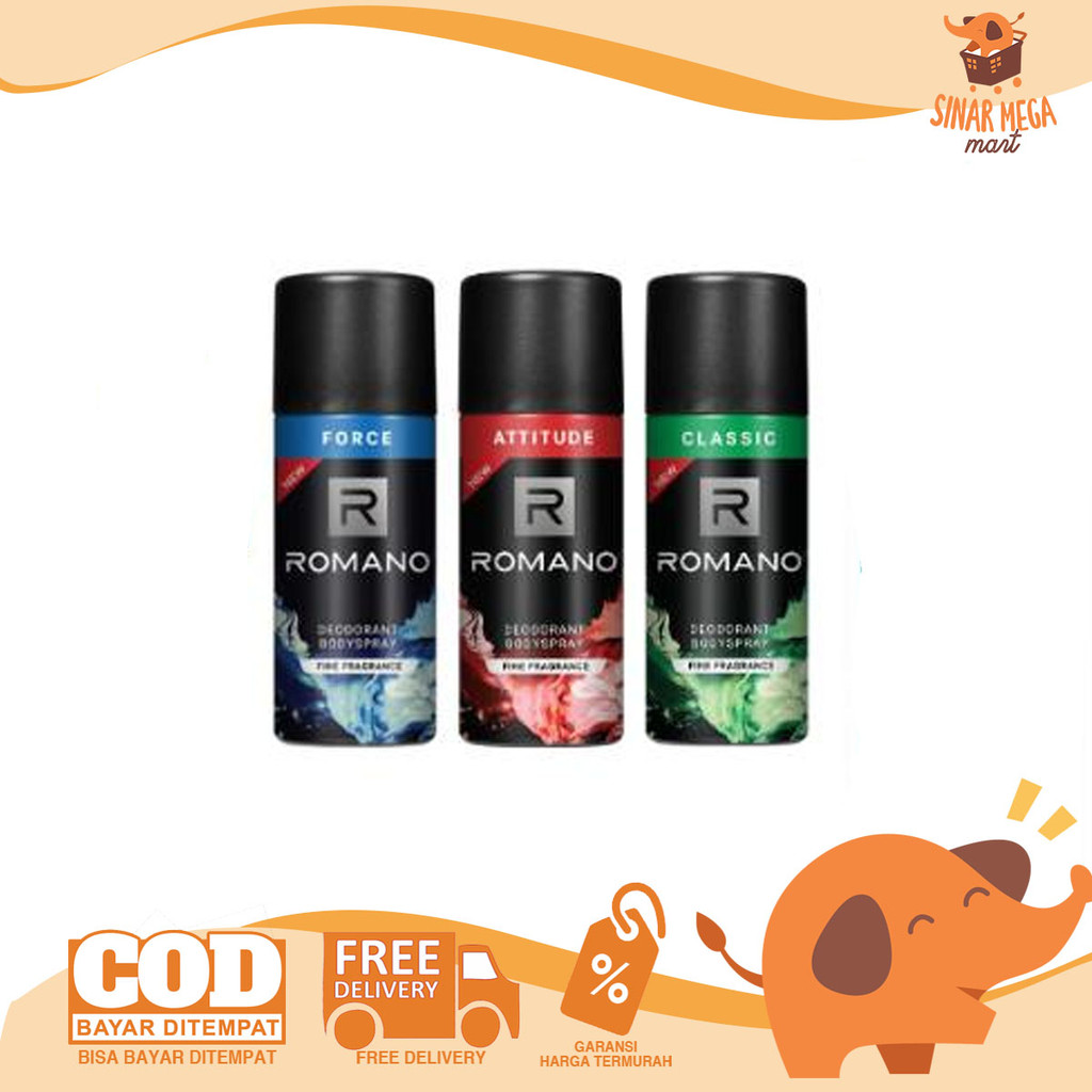 ROMANO Deodorant Body Spray 150ml | Romano Attitude, Classic, Force | ROMANO Whole Grandiose
