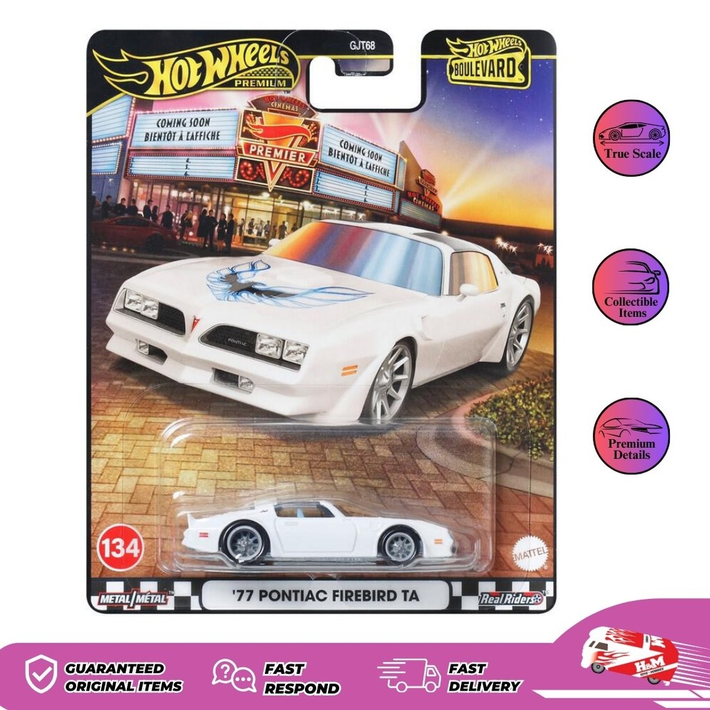 Hot Wheels Premium Boulevard 77 Pontiac Firebird TA Putih