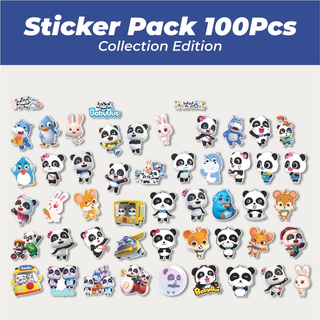 Hot Stiker Babybus Cartoon Lucu Anti Air Stikers Berperekat Waterproof Sticker Decal Buat Motor Helm
