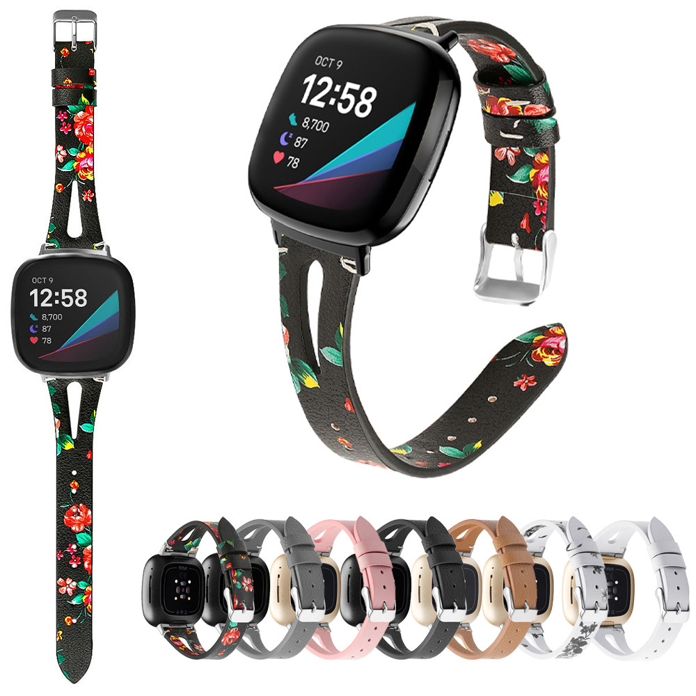 Leather strap compatible Fitbit Versa 4fitbit Versa 3fitbit Sense 2fitbit Sense, ultra-thin and styl