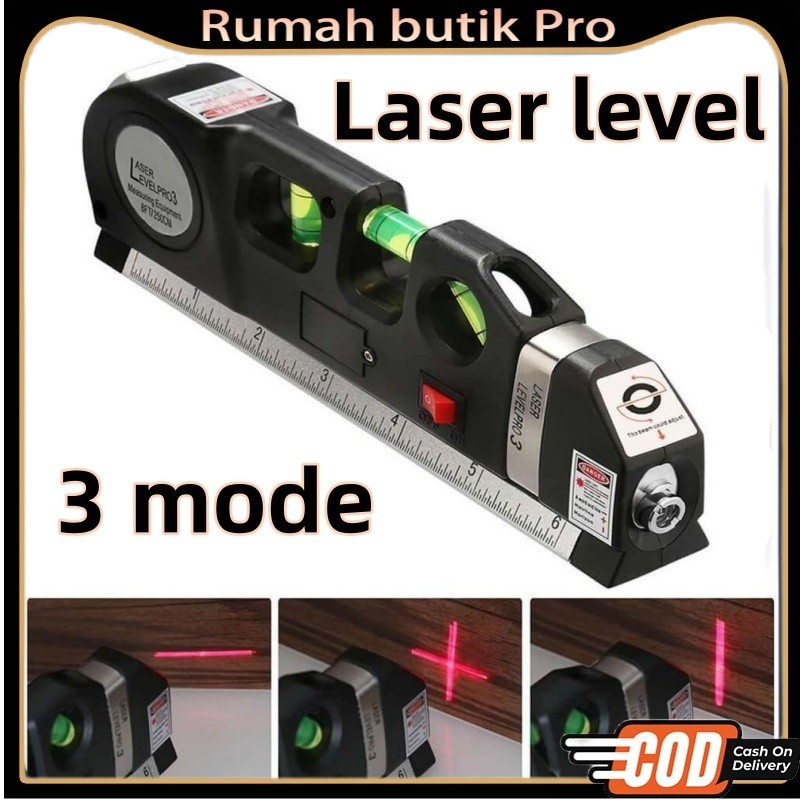 Laser level meteran Laser Alat Pengukur Kemiringan Waterpass Penggaris Laser Tukang Bangunan laser b