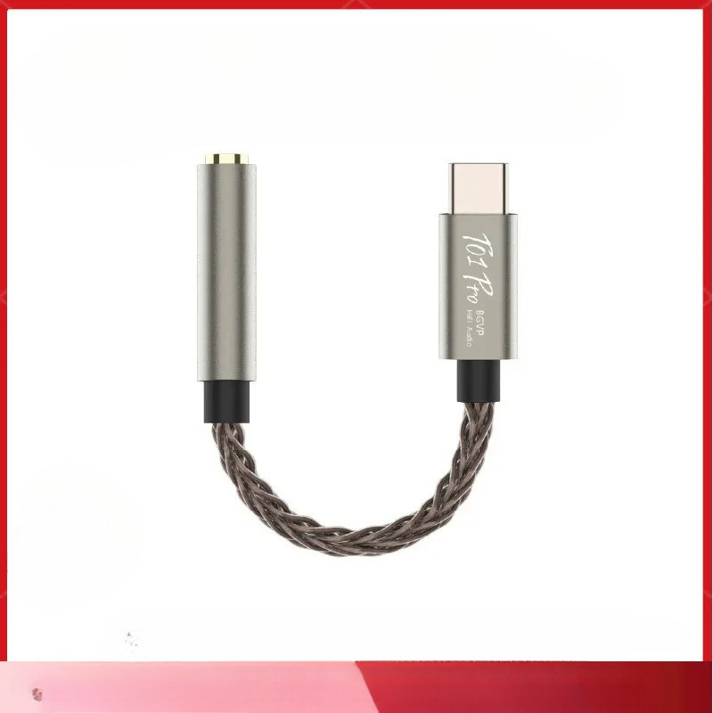 BGVP T01 PRO USB DAC AMP Hi-Res Audio Decoding HiFi Headphone Amplifier Type-C to 3.5mm Cable 32bit 
