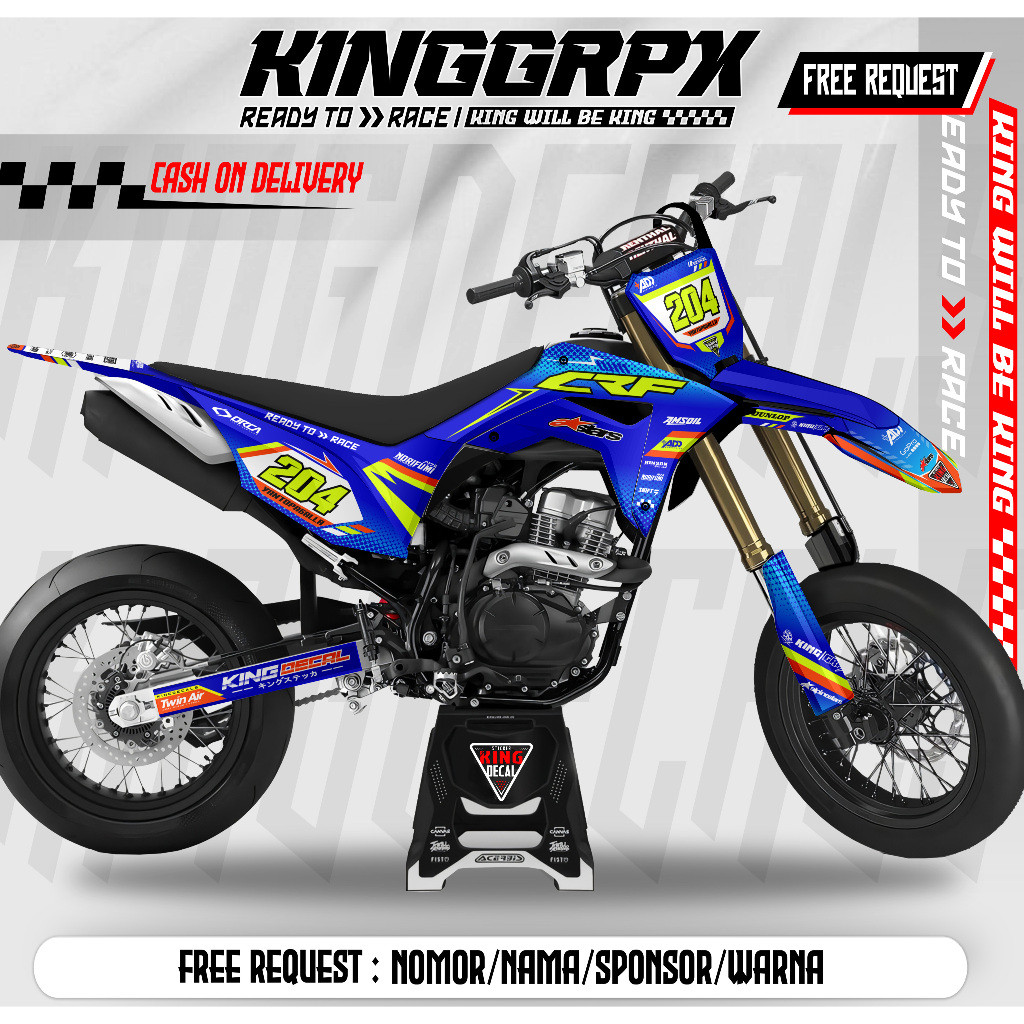 DEKAL / DECAL   STIKER CRF 150 L FULL BODY /  CRF / STIKER CRF / STIKER HONDA CRF /  CRF 150 L 4