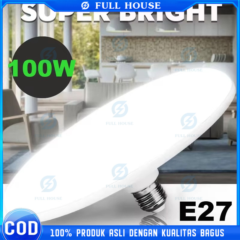 220V E27 Lampu LED Super Terang 20W 30W 40W 60W 100W UFO Lampu LED Lampu Meja Penerangan Putih Hanga