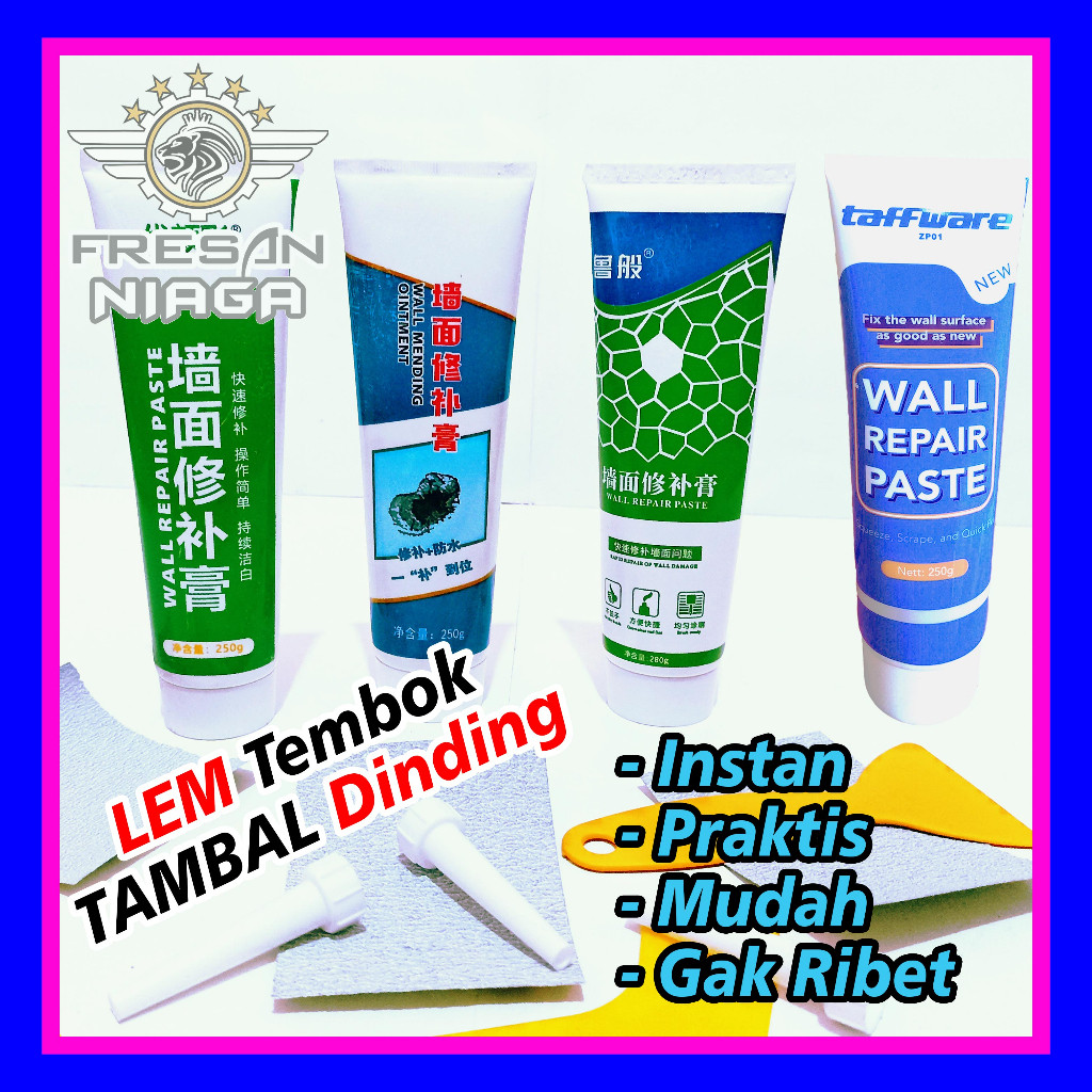 Lem Tambal Dinding Retak Bolong Dempul Penutup Lubang Tembok Krim Magic Perbaikan Tembok Praktis