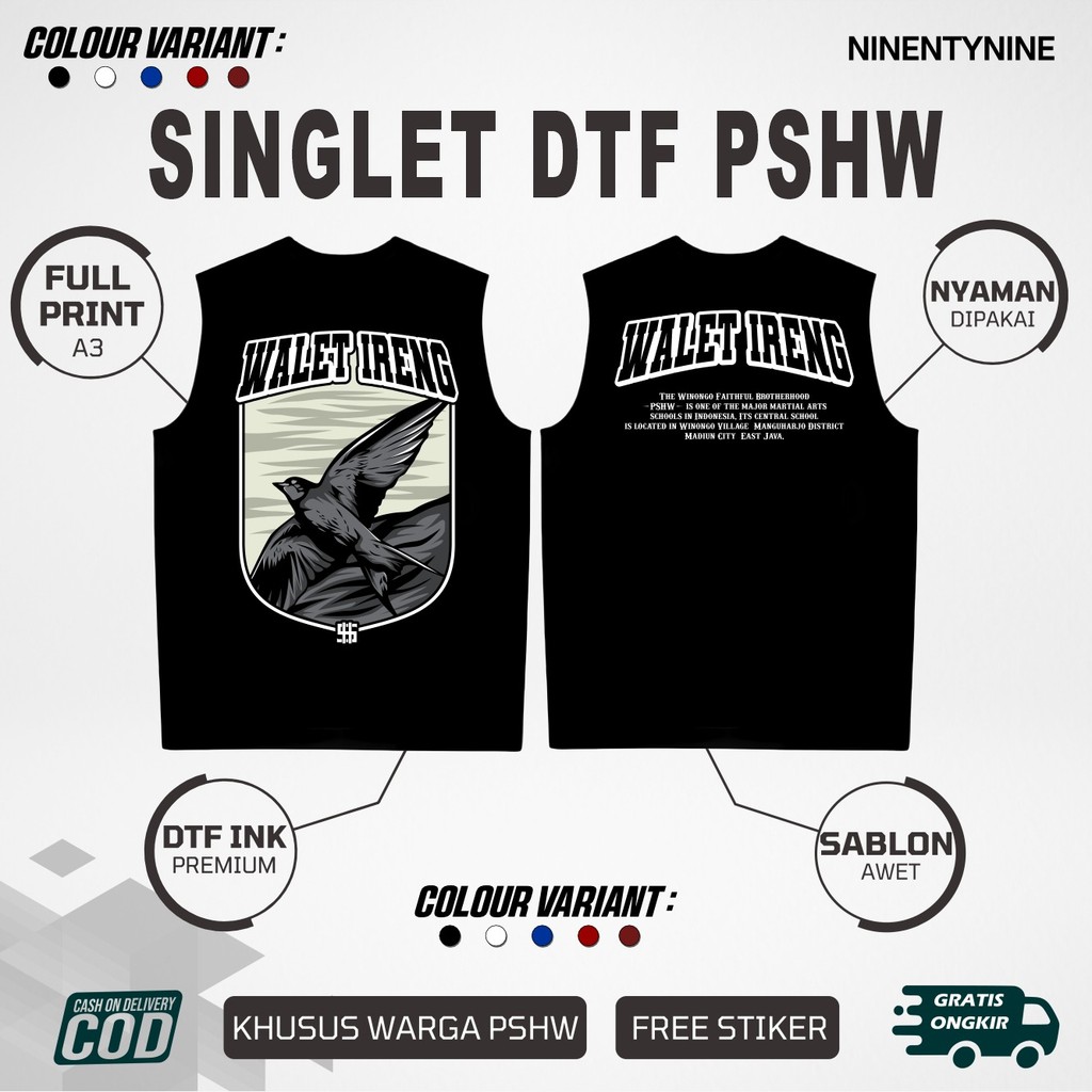 KAOS SINGLET PSHW WALET IRENG THE FAITHFULL SINGLET PSHW TERBARU - SINGLET PSHW LAMBANG - SINGLET PS
