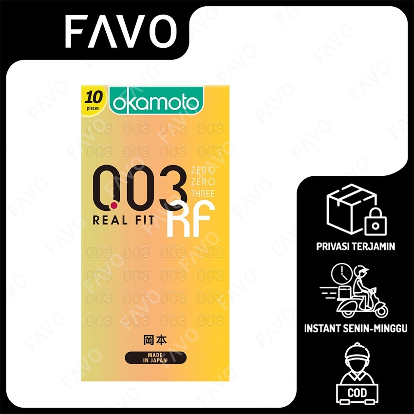 Okamoto Kondom 003 Real Fit - 10 Pcs - Kondom Paling Pas