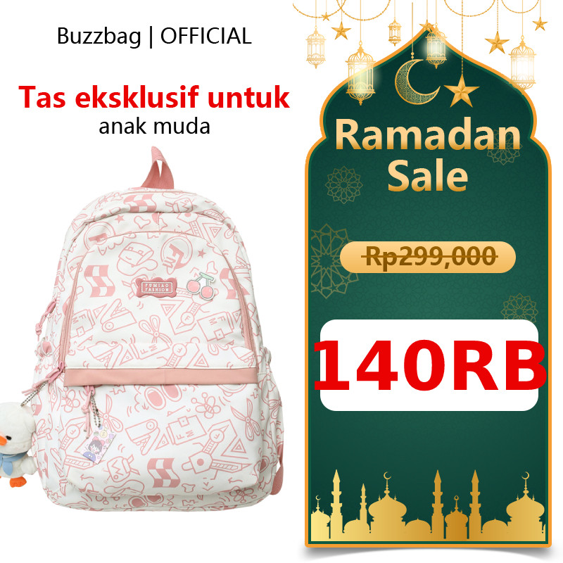 ZAHASHOP BUZZBAG - Tas ransel sekolah wanita ransel sekolah korean style wanita tas sekolah lucu kor