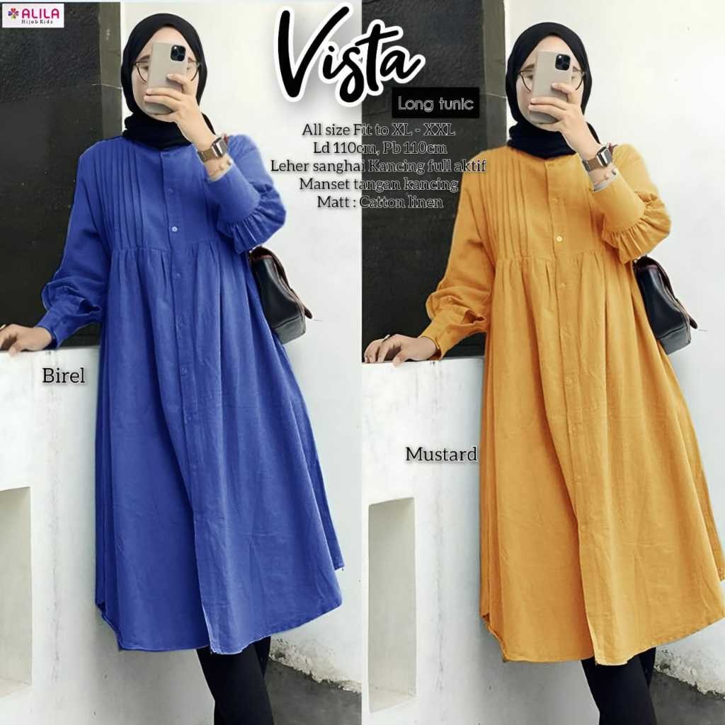 BH0IBE Pakaian CasuaL Wanita HQ VISTA LONG TUNIK From ALILa